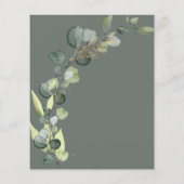 セージグリーンベビー散水シャワー招待状 (裏面)