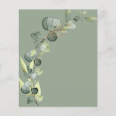 セージグリーンベビー散水シャワー招待状 チラシ (裏面)