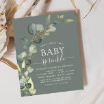 セージグリーンベビー散水シャワー招待状 チラシ<br><div class="desc">バジェットSage Green Eucalyptus Greenery Succulent Botanical Waterカラー春男女兼用男の赤ちゃんまたはベビーガールベビー散水シャワー招待状白い背景にエレガントはモダン、お祝いされるべき特別な母親のための美しいスクリプトのタイポグラフィと植物離れと緑を含む。</div>
