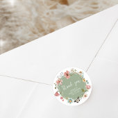 セージグリーンベビー開花ベビーシャワー ラウンドシール