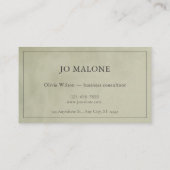 セージグリーンベルベットのテクスチャーエレガント会社 名刺 (裏面)