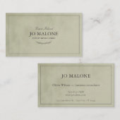 セージグリーンベルベットのテクスチャーエレガント会社 名刺 (正面/裏面)