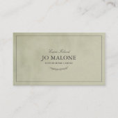 セージグリーンベルベットのテクスチャーエレガント会社 名刺 (正面)