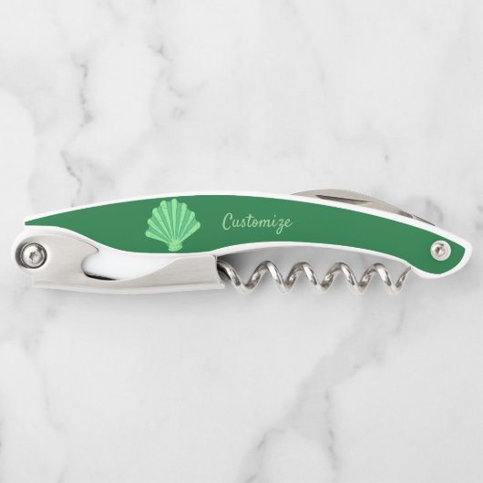 セージグリーンホタテ貝Thunder_Cove  ソムリエナイフ (正面)
