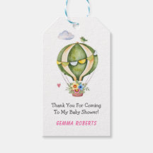 セージグリーンホットエアバルーン赤ちゃんシャワーありがとう