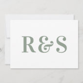 セージグリーンホワイトはっきりしたシンプル セーブザデート (裏面)