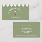 セージグリーンホワイトエレガントベーカリー名刺 名刺 (正面/裏面)