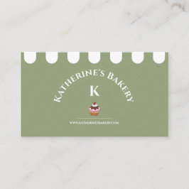 セージグリーンホワイトエレガントベーカリー名刺 名刺