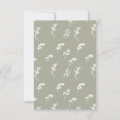 セージグリーンホワイトクラシックヴィンテージフローラクレスト 出欠カード (裏面)