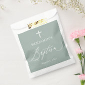 セージグリーンホワイトクロスボーイバプテスマ支持バッグ フェイバーバッグ (封をした状態)