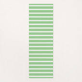 セージグリーンホワイトストライプ春サマーカスタムキュート ヨガマット (正面)