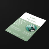 セージグリーンホワイトネイルサロンチラシ価格表 招待状