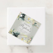 セージグリーンホワイトフローラグリッターブライダルシャワー フェイバータグ (インサイチュ)