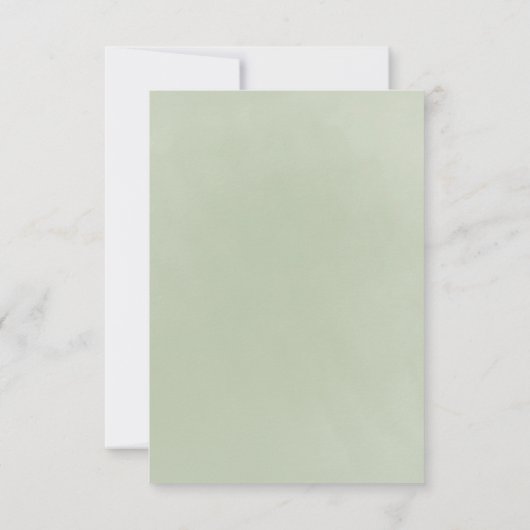 セージグリーンホワイトボタニカル庭園の結婚式 出欠カード (裏面)