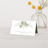セージグリーンホワイトボタニッ結婚クス プレイスカード (正面)