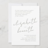 セージグリーンホワイトモダン名前をカスタムする結婚ズ 招待状 (正面)