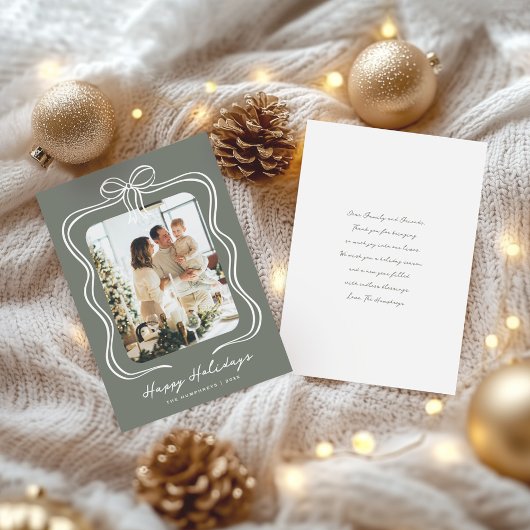 セージグリーンボウイラストレーション写真 シーズンカード