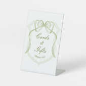 セージグリーンボウクレストカード&ギフト 台座サイン (正面)