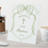 セージグリーンボウクレストバプティスウェルカム 台座サイン (インサイチュ)