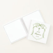 セージグリーンボウクレストバプティスゲストブック ノートブック (内部)