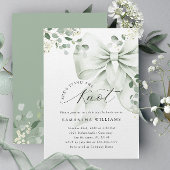 セージグリーンボウグリーナリーブライダルシャワー 招待状