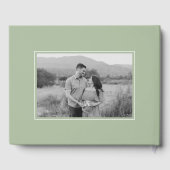 セージグリーンボウパーソナライズされたベビーシャワーゲストブック ゲストブック (裏面)