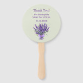 セージグリーンボウフローララベンダーブライダルシャワー ハンドファン (裏面)