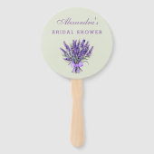 セージグリーンボウフローララベンダーブライダルシャワー ハンドファン (正面)