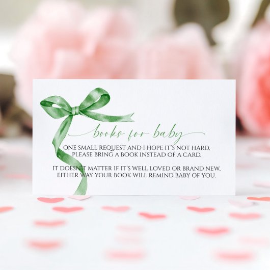 セージグリーンボウブックベビーエンクロージャカード エンクロージャーカード