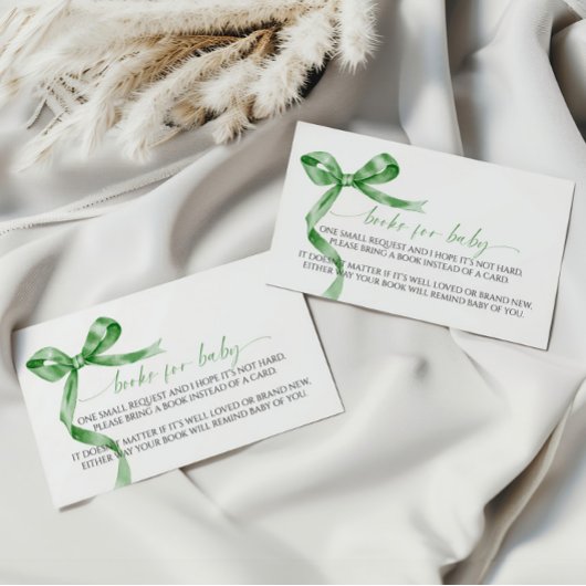 セージグリーンボウブックベビーエンクロージャカード エンクロージャーカード