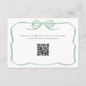 セージグリーンボウブライダルシャワー詳細QRコード エンクロージャーカード (裏面)