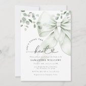 セージグリーンボウユーカリブライダルシャワー 招待状 (正面)