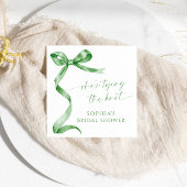セージグリーンボウ彼女は結び目ブライダルシャワー スタンダードカクテルナプキン