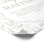 セージグリーンボウ赤ちゃんシャワー男の子おむつサイン ポスター (角)