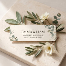 セージグリーンボタニカルウェディングリターンアドレスシール