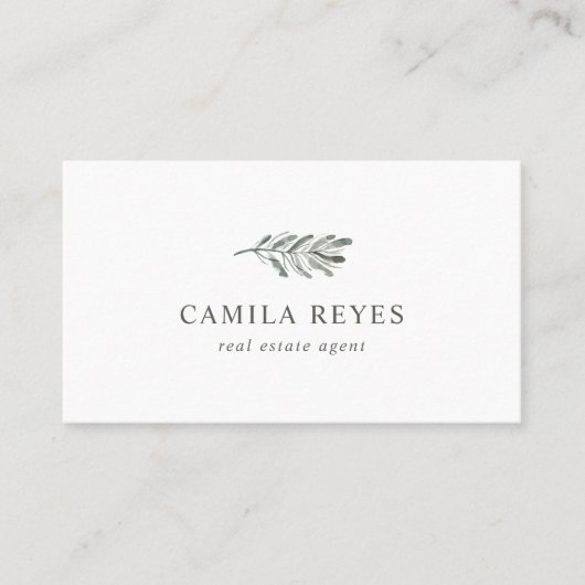 セージグリーンボタニカルエステート実在ブローカーグリーンリー 名刺 (正面)