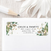 セージグリーンボタニカルゴールド リターンアドレス ラベル (インサイチュ)