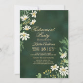 セージグリーンボタニカルリタイアメントパーティー 招待状 (正面)