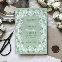 セージグリーンボタニカル結婚フローラ 招待状