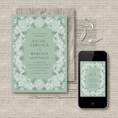 セージグリーンボタニカル結婚フローラ 招待状