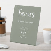セージグリーンボタニカル結婚式の引き出物テイクワン 台座サイン (インサイチュ)