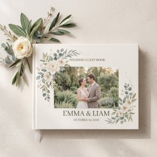 セージグリーンボタニカル結婚式ゲストブック ゲストブック