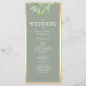 セージグリーンボタニカル結婚式 プログラム (正面)