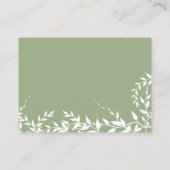 セージグリーンボタニカル離れブライダルシャワー アドバイスカード (裏面)