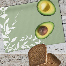 セージグリーンボタニカル離れ キッチンタオル