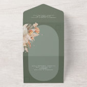 セージグリーンボヘミアンパンパスグラス結婚ズ オールインワン招待状 (外側)