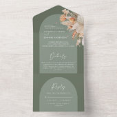 セージグリーンボヘミアンパンパスグラス結婚ズ オールインワン招待状 (内側)