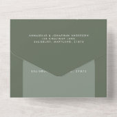 セージグリーンボヘミアンパンパスグラス結婚ズ オールインワン招待状 (裏面)