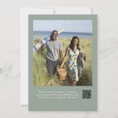 セージグリーンボヘミアンワイルドフラワーQRコード写真結婚式 招待状 (裏面)