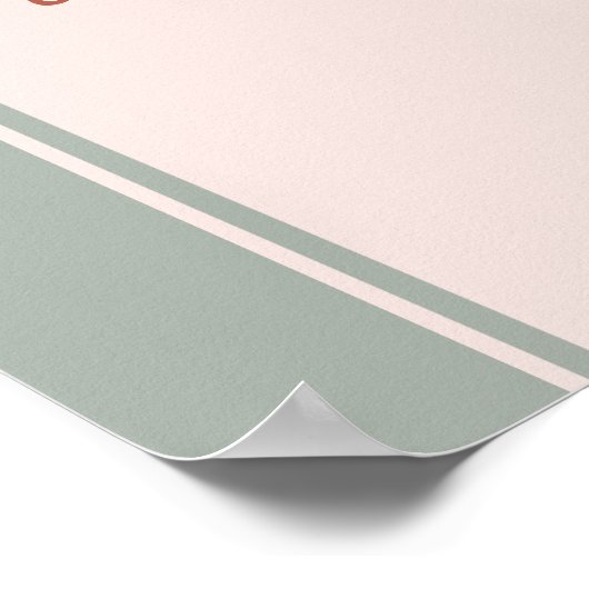 セージグリーンボホサボサボウエルベビーシャワー ポスター (角)